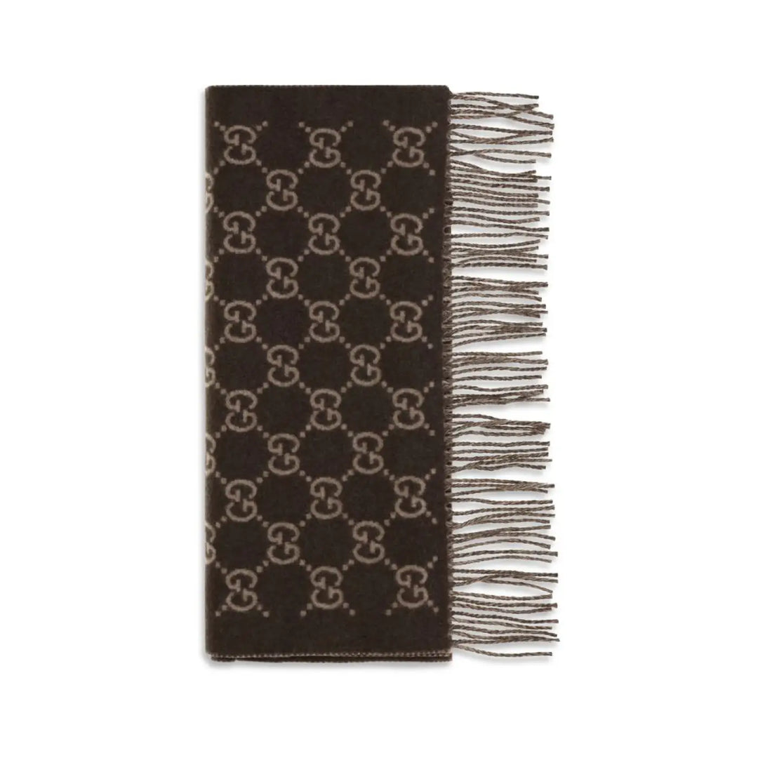 Gucci Brown Cashmere Scarf