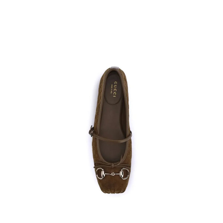 Gucci Brown Goatskin Ballet Flats