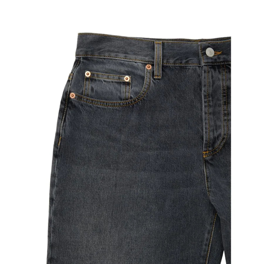 Gucci Gray Cotton Relaxed Fit Jeans