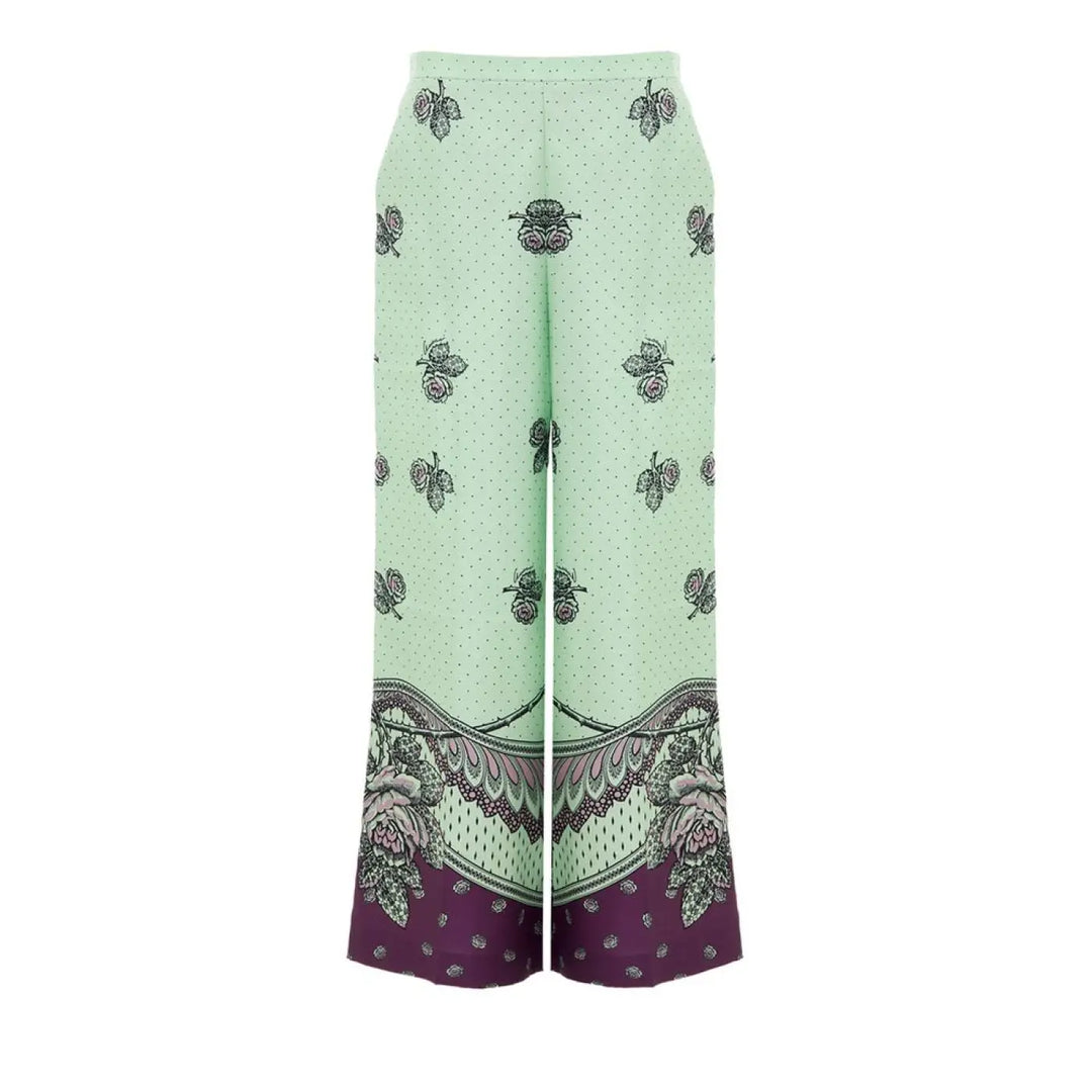 Gucci Green Silk Casual Pants