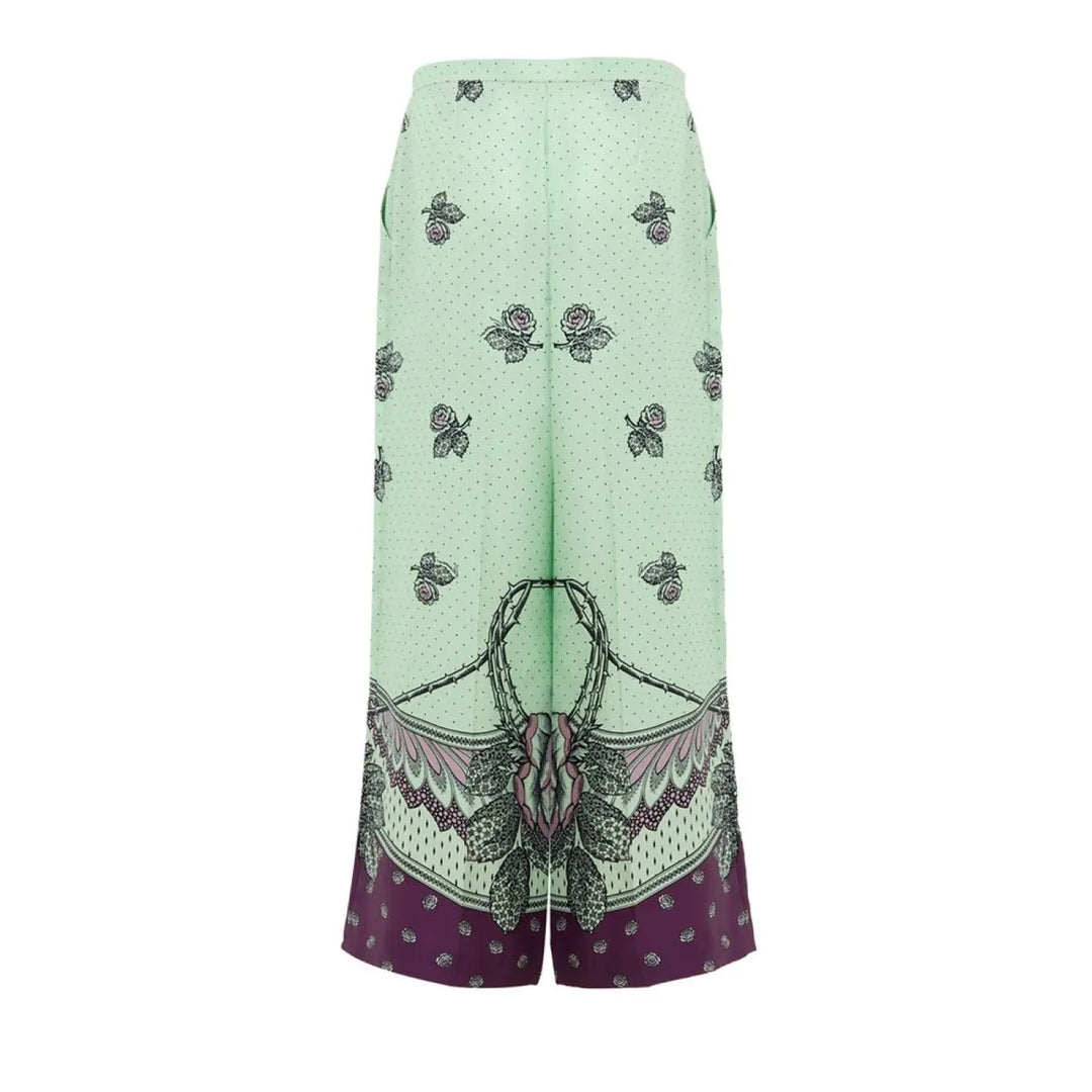 Gucci Green Silk Casual Pants