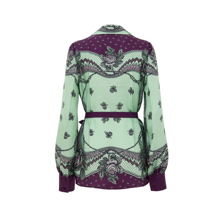 Gucci Shirts - Green Silk Pattern Shirt