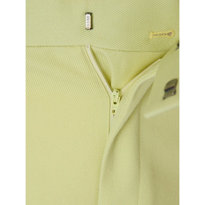 Gucci Lime Yellow Cotton Pants for Men Authentic Luxury Style
