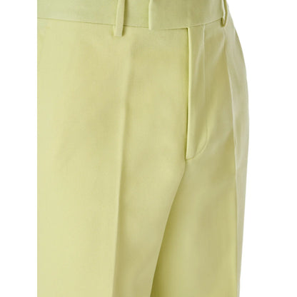 Gucci Lime Yellow Cotton Pants for Men Authentic Luxury Style