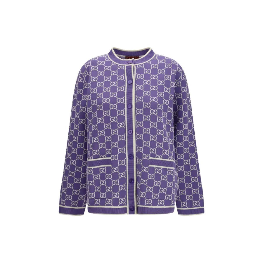 Gucci Purple Cotton Cardigan