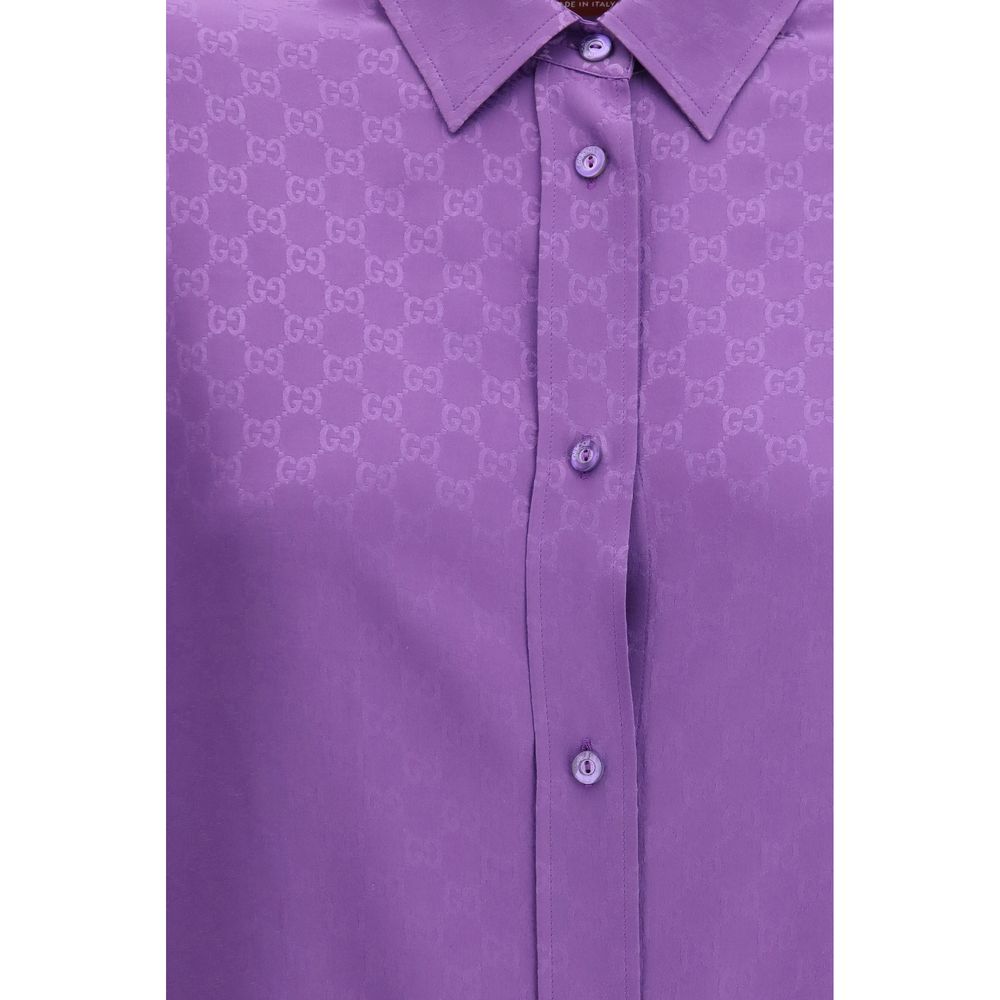 Gucci Shirts - Purple Silk Shirt