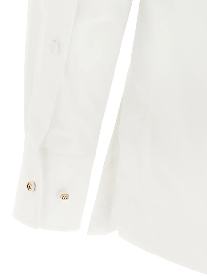 Gucci White Cotton Blouse
