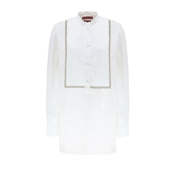 Gucci White Cotton Blouse