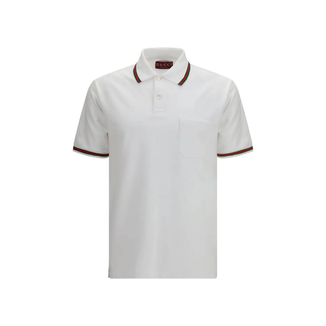 Gucci White Cotton Polo Shirt