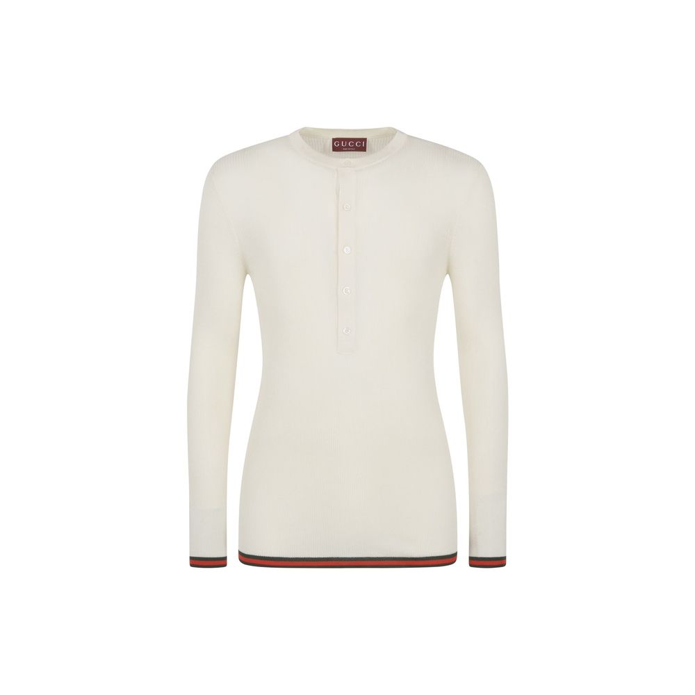 Gucci White Silk T-shirt