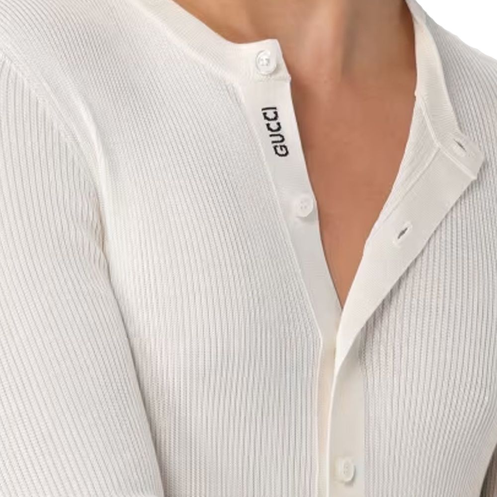 Gucci White Silk T-shirt