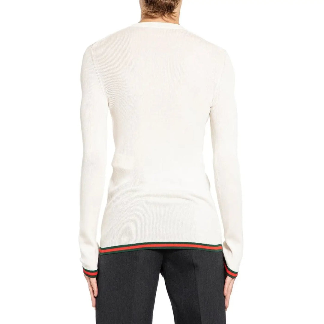 Gucci White Silk T-Shirt