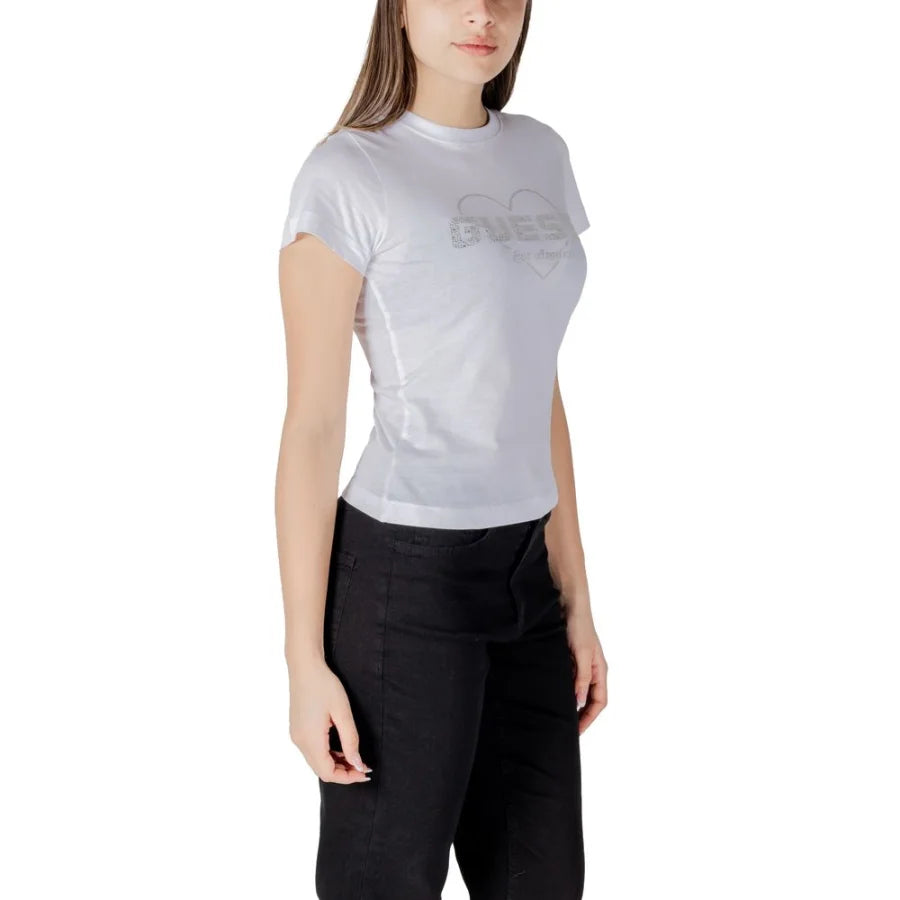 Guess Active White Cotton T-Shirt