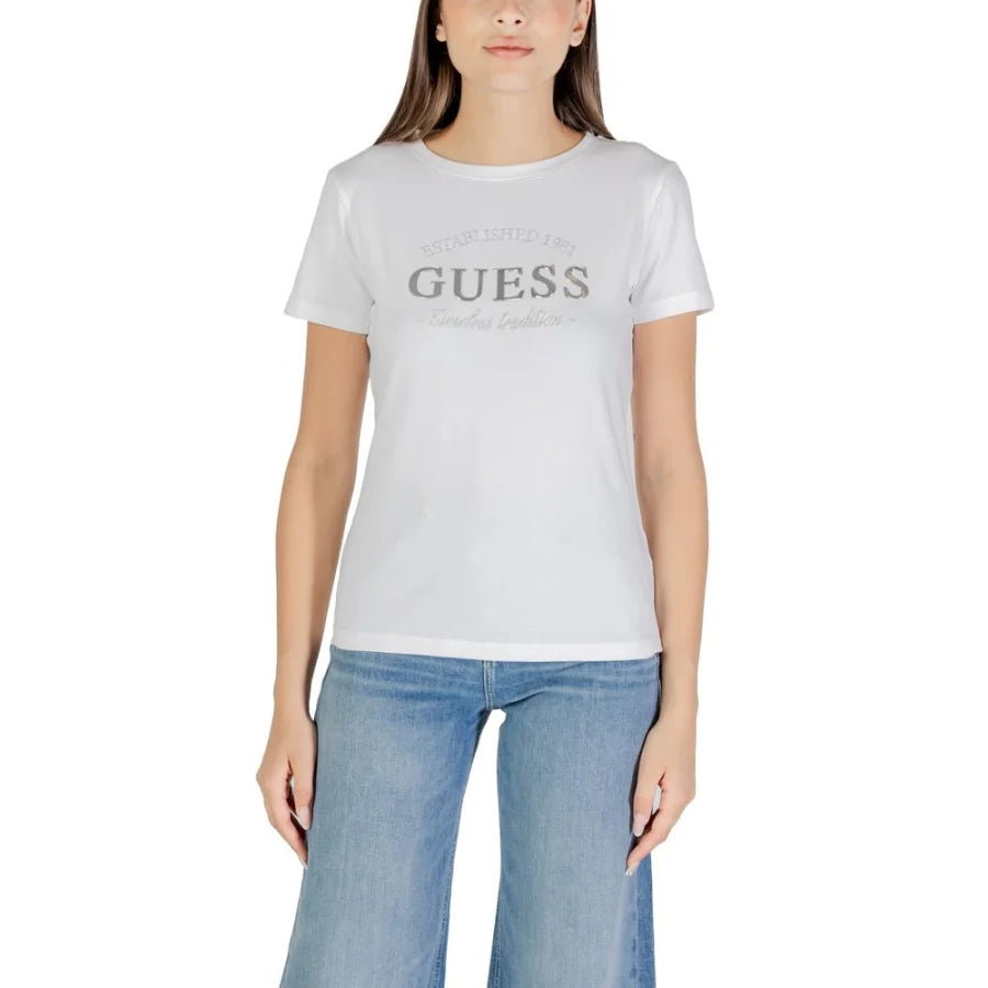 Guess Active White Cotton T-Shirt