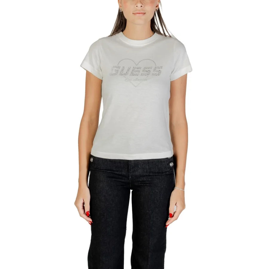 Guess Active White Cotton T-Shirt