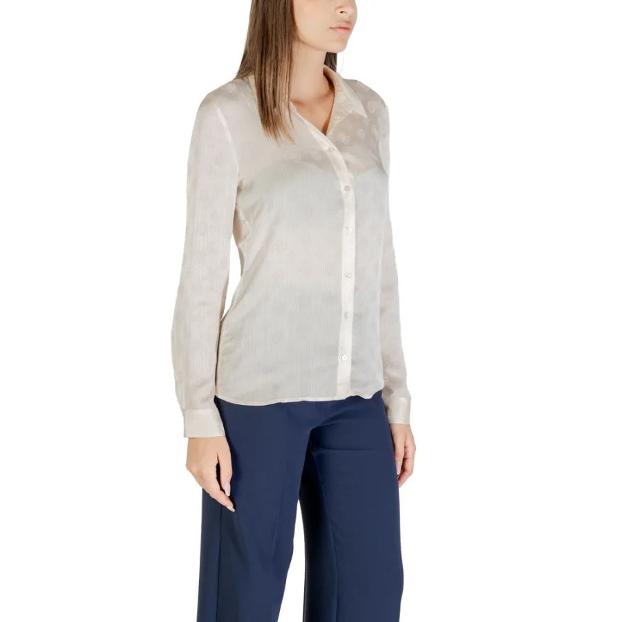 Guess Beige Polyester Blouse
