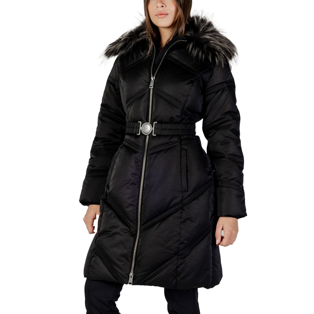 Guess Puffer Jackets - Black Cotton Coat