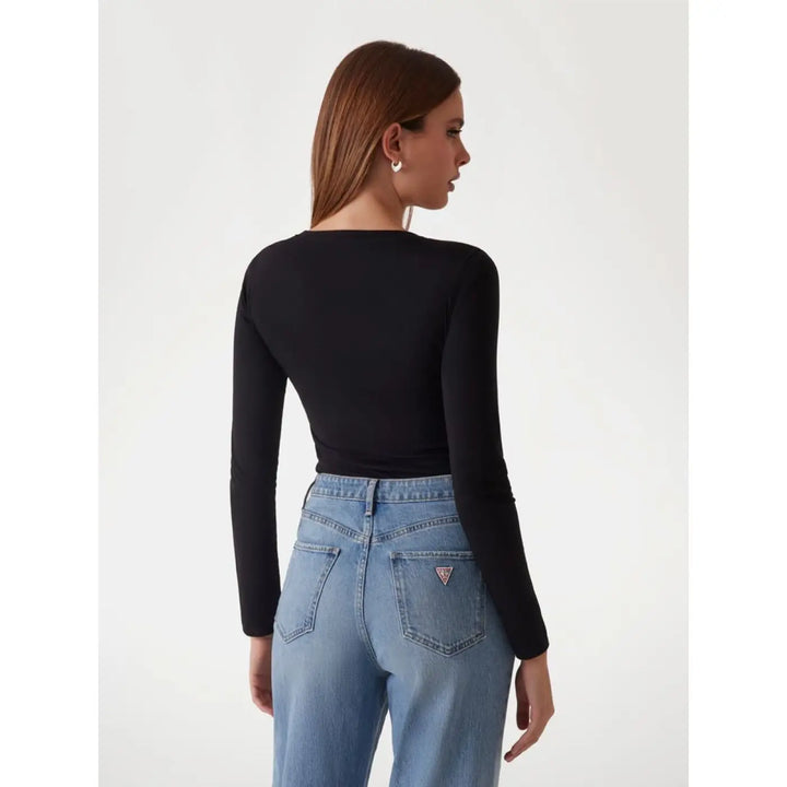 Guess Black Cotton Long Sleeve T-shirt
