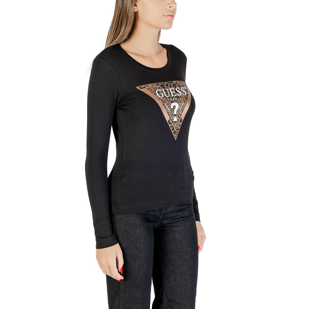 Guess - Black Cotton Long Sleeve T-Shirt