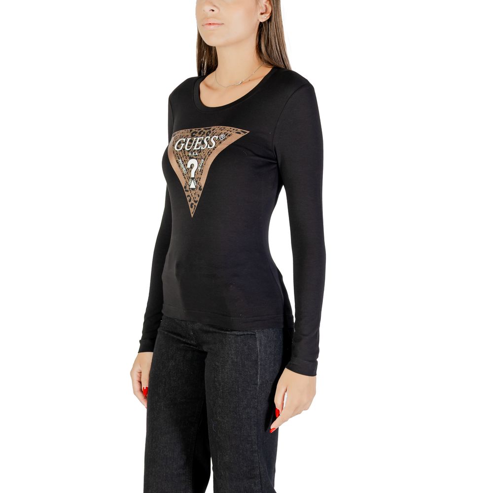 Guess - Black Cotton Long Sleeve T-Shirt