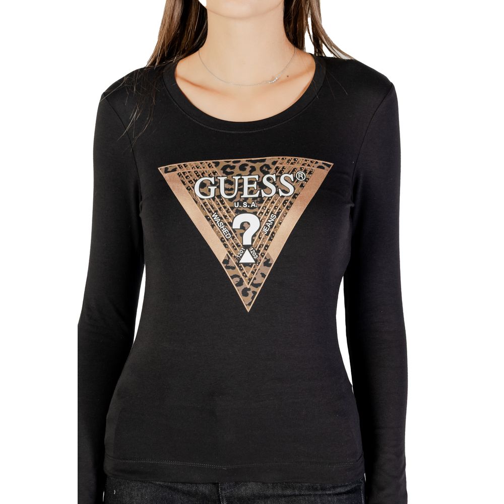 Guess - Black Cotton Long Sleeve T-Shirt