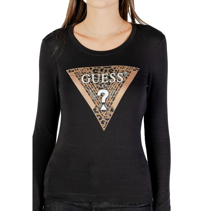 Guess - Black Cotton Long Sleeve T-Shirt
