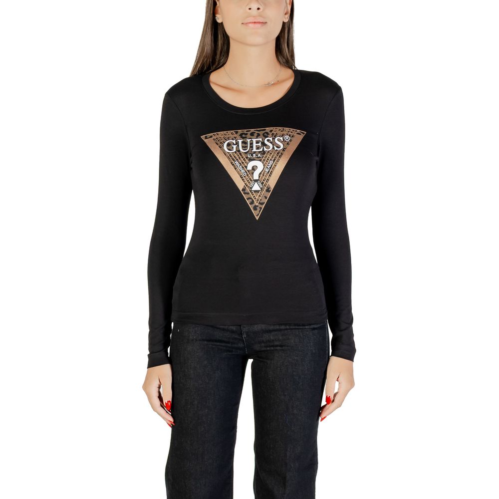 Guess - Black Cotton Long Sleeve T-Shirt