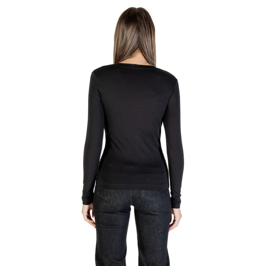 Guess Black Cotton Long Sleeve T-Shirt