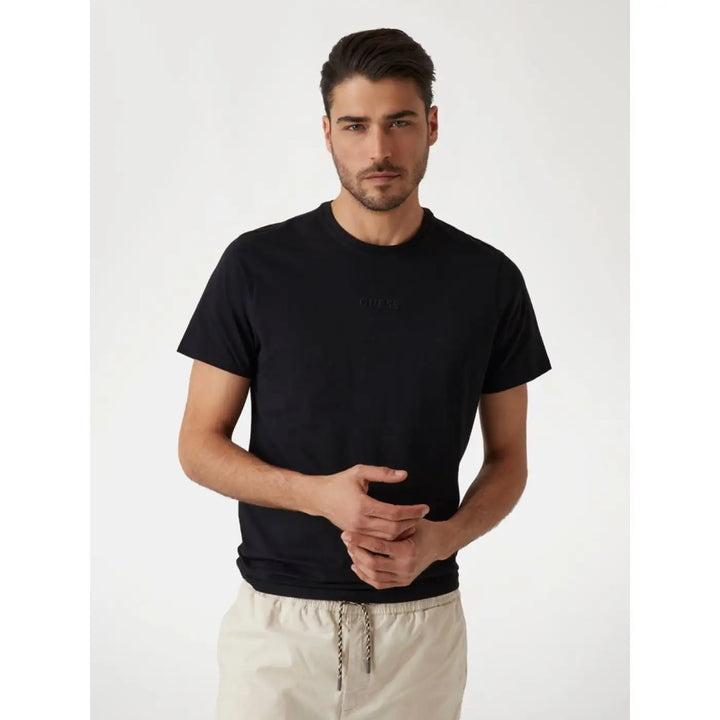 Guess Black Cotton T-shirt