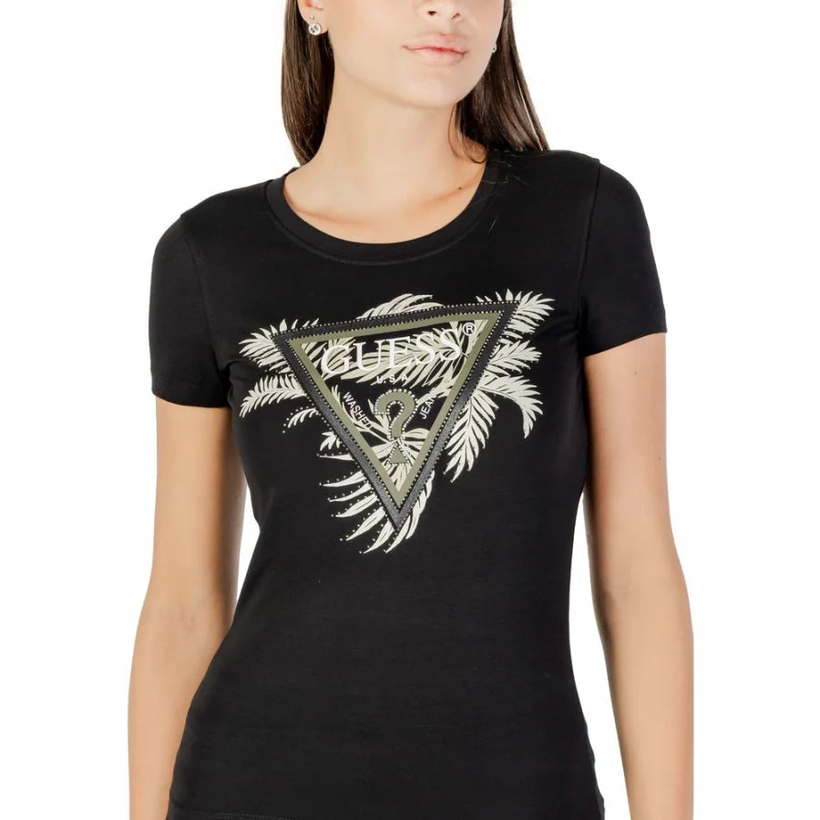 Guess Black Cotton T-Shirt