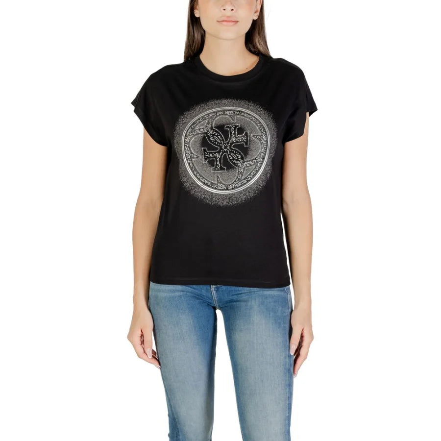 Guess Black Cotton T-Shirt