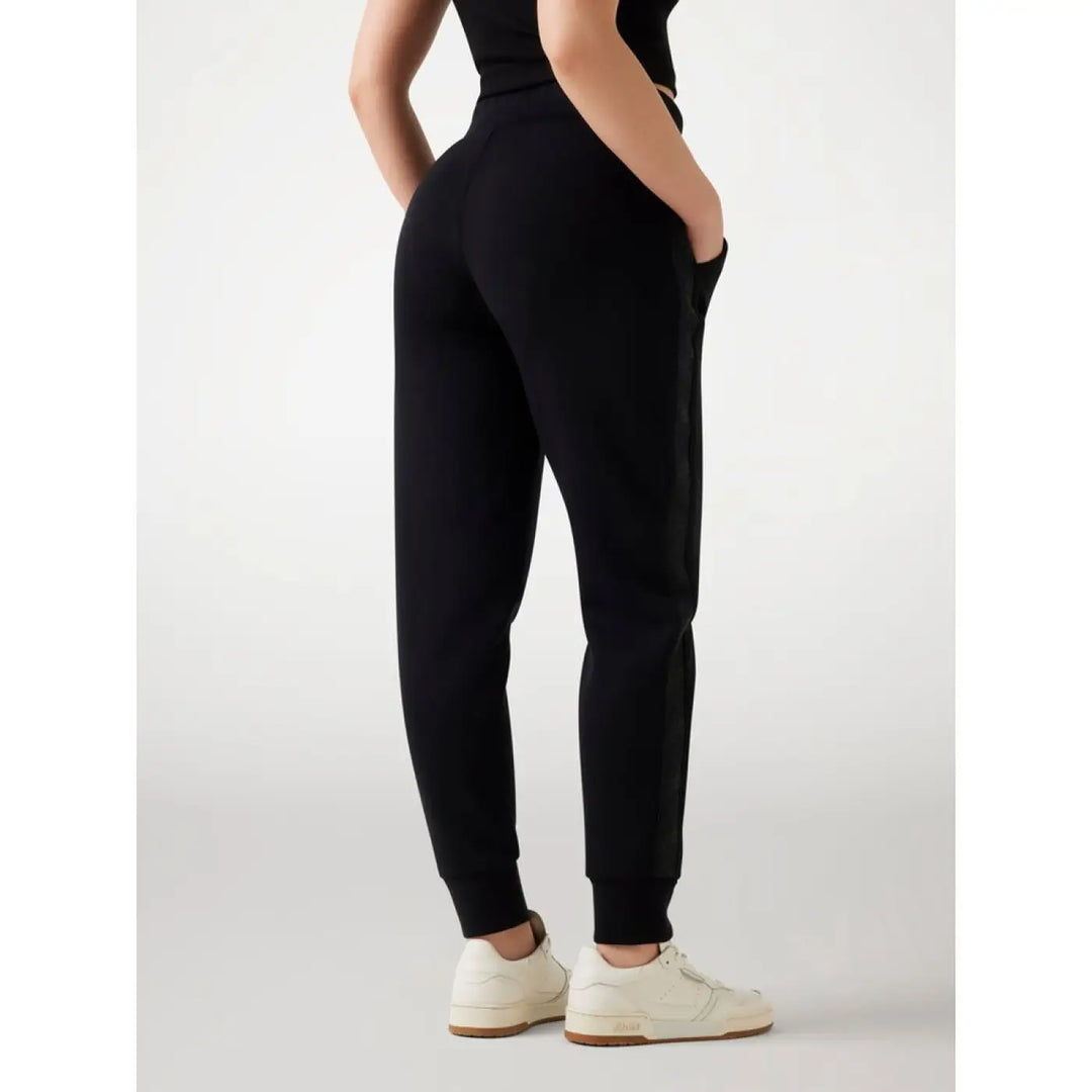 Guess Black Polyester Joggers (workout Pants)
