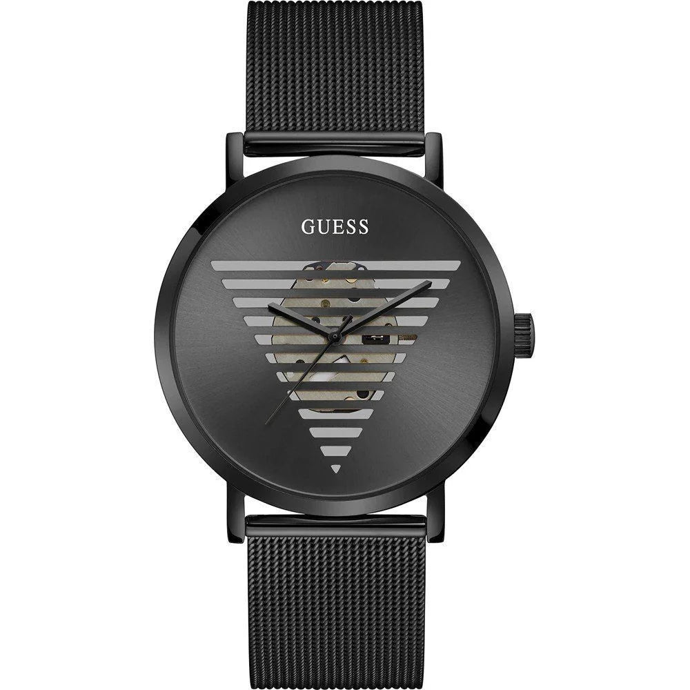 Guess Black Stainless Steel Quartz Watch 44MM Water Resistant