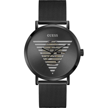 Guess Black Stainless Steel Quartz Watch 44MM Water Resistant
