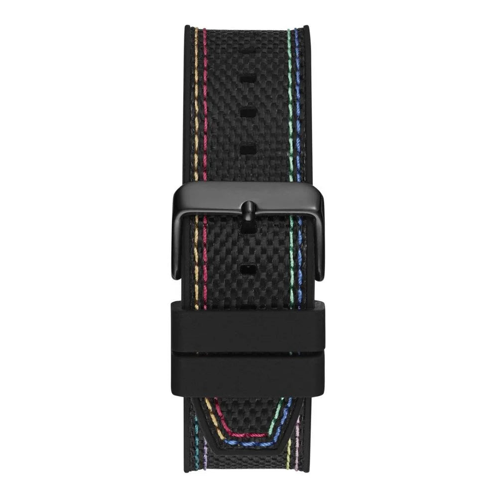 Guess Black Synthetic Dress Watch Stainless Steel 45MM 5ATM