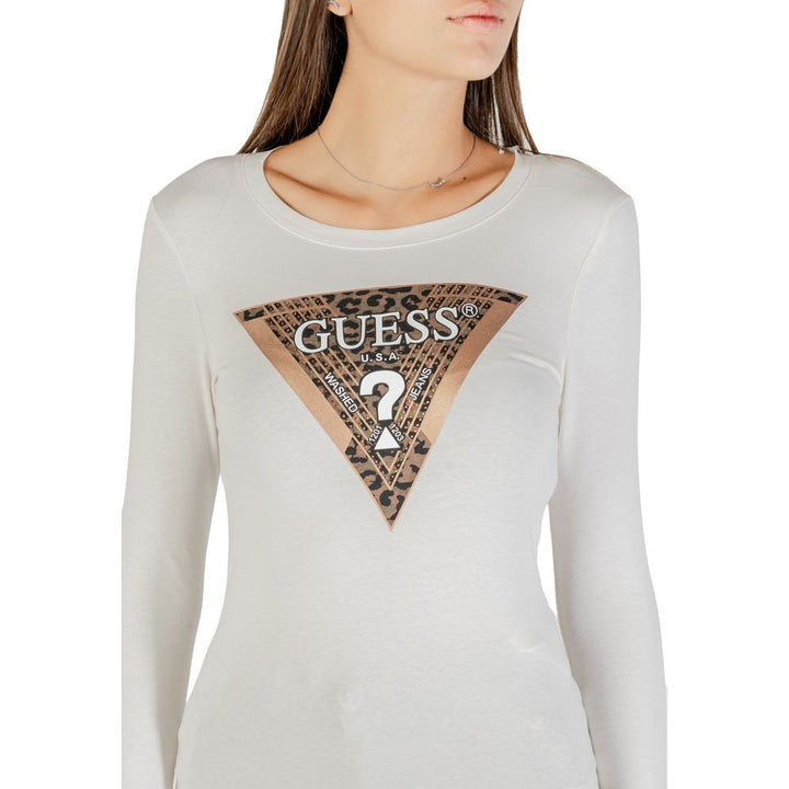 Guess - Cream Cotton Long Sleeve T-Shirt