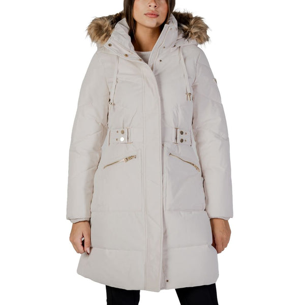 Guess Puffer Jackets - Cream Polyester Coat