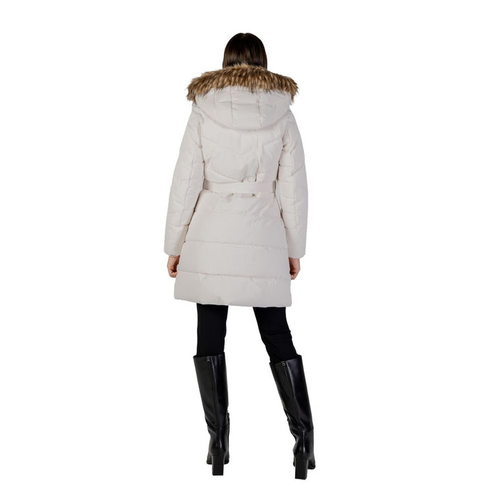 Guess Puffer Jackets - Cream Polyester Coat