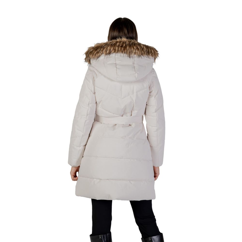 Guess Puffer Jackets - Cream Polyester Coat