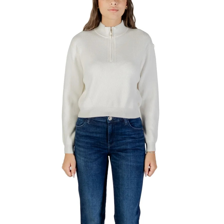 Guess Cream Viscose Sweatshirt