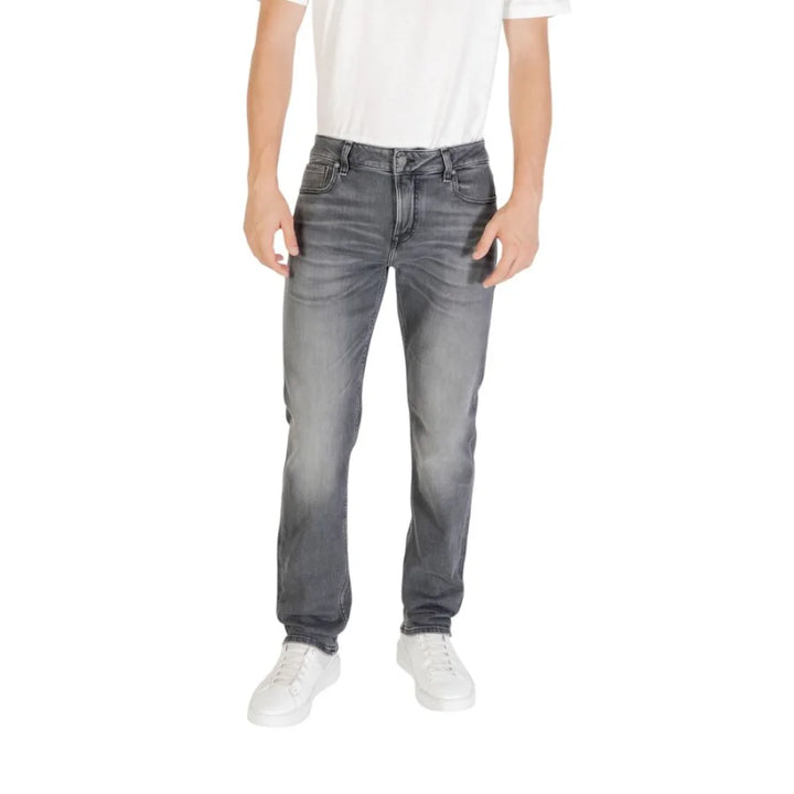 Guess Gray Cotton Relaxed Fit Jeans