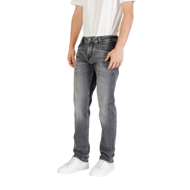 Guess Gray Cotton Relaxed Fit Jeans