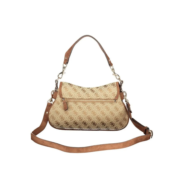 Women’s Guess Jeans Beige Polyester Bag with Adjustable Shoulder Strap
