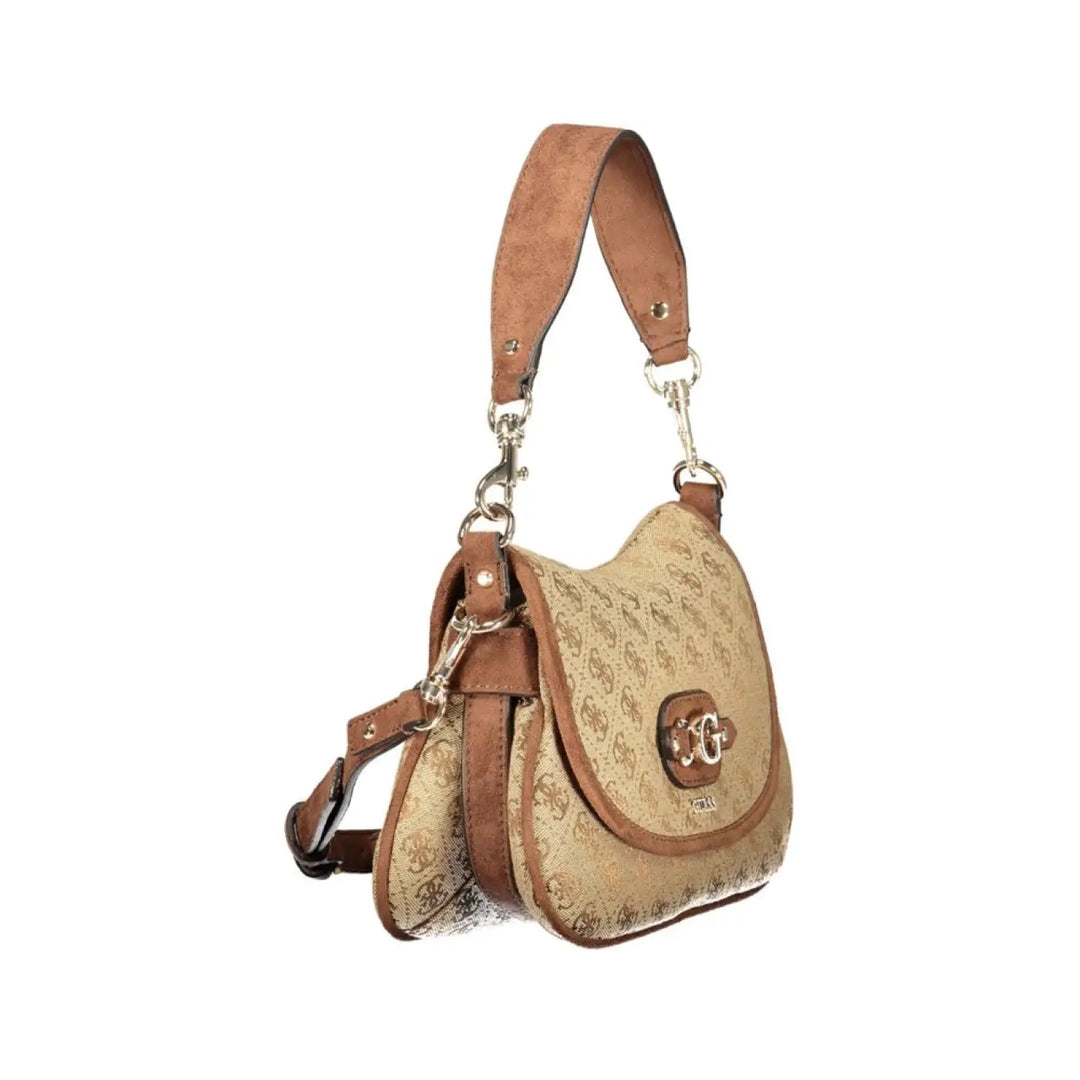 Women’s Guess Jeans Beige Polyester Bag with Adjustable Shoulder Strap