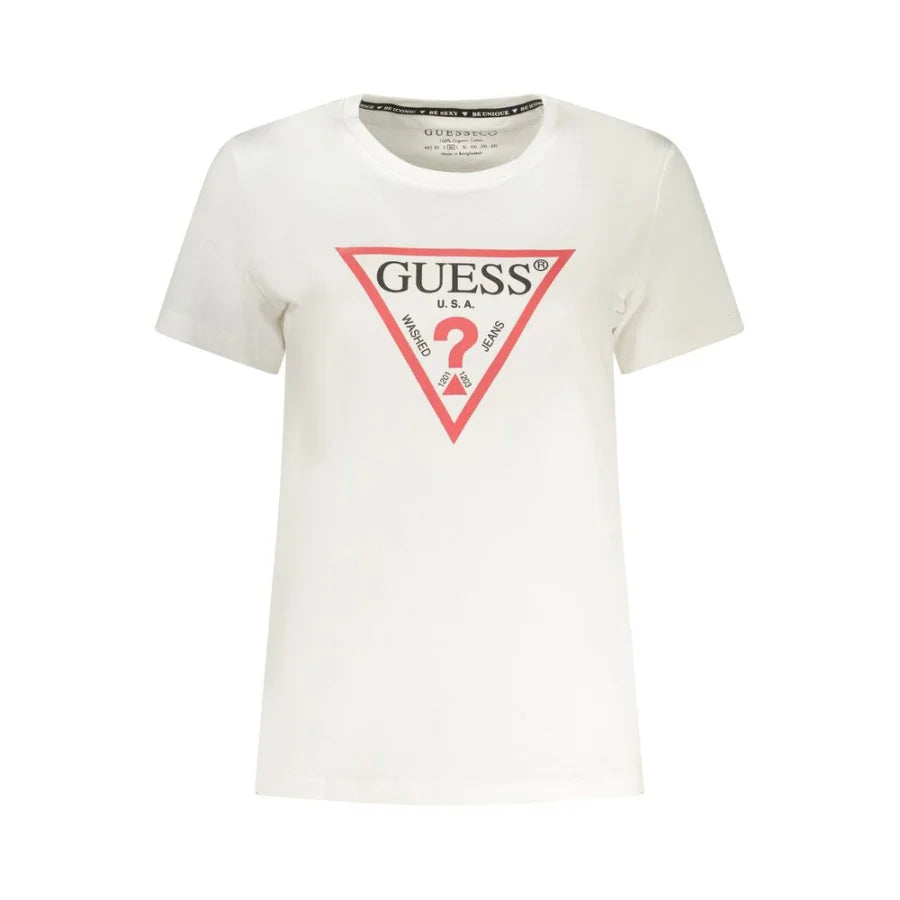 Guess Jeans Bianco Cotton Women T-Shirt