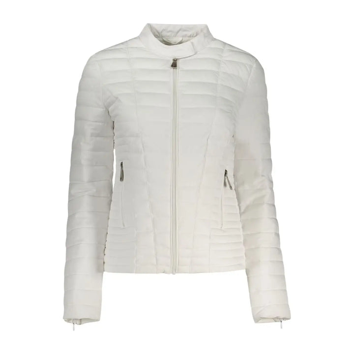 Guess Jeans Bianco Poliuretano Women Jacket