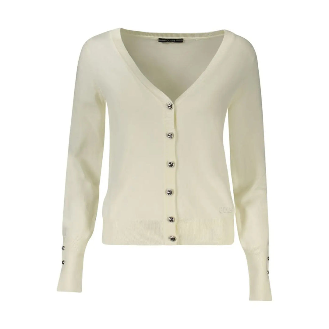 Guess Jeans Bianco Viscosa Womens Cardigan