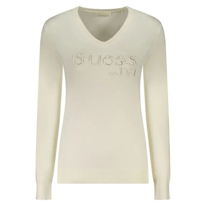 Guess Jeans Bianco Viscosa Women’s Long-sleeved T-shirt