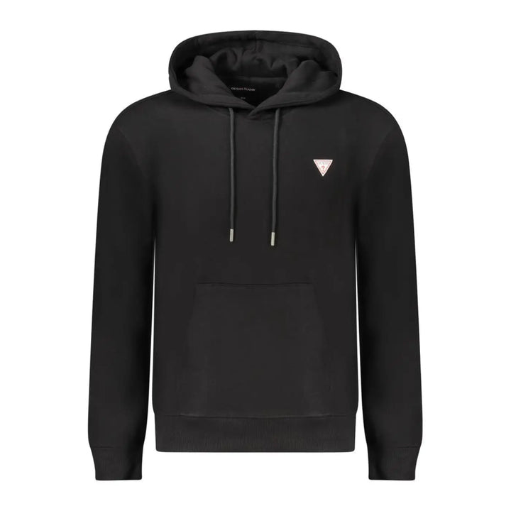 Guess Jeans Black Cotton Men Sweatshirt Slim Fit Hooded