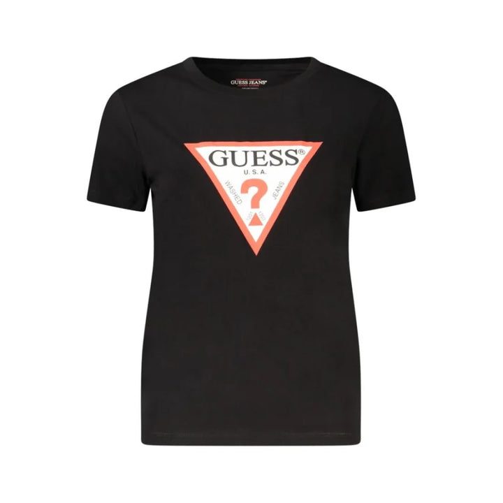Guess Jeans Black Organic Cotton Women T-Shirt